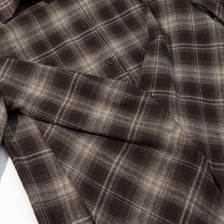 Damen Kariertes Baumwollhemd mit Wickel‑Drapierung und Oversize‑Silhouette Echo Archiv