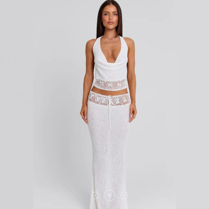 Damen luftiges Stricktop und Maxikleid Set Echo Archiv