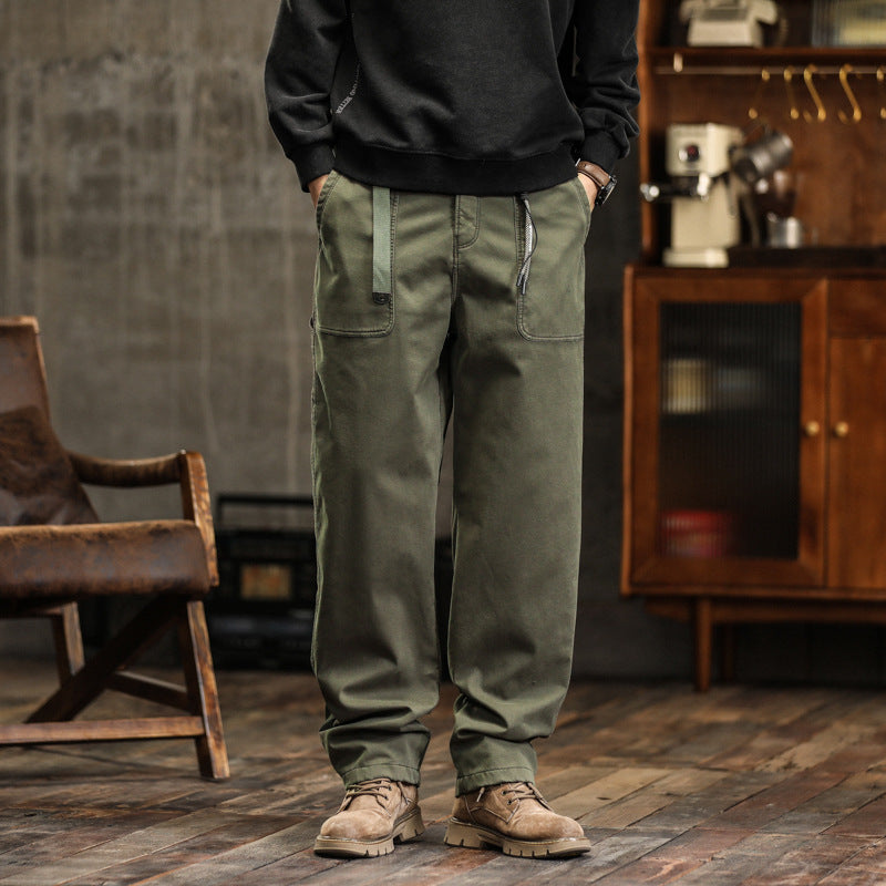 Herren Lockere Canvas-Cargohose mit Tunnelzugbund und aufgesetzten Fronttaschen Echo Archiv