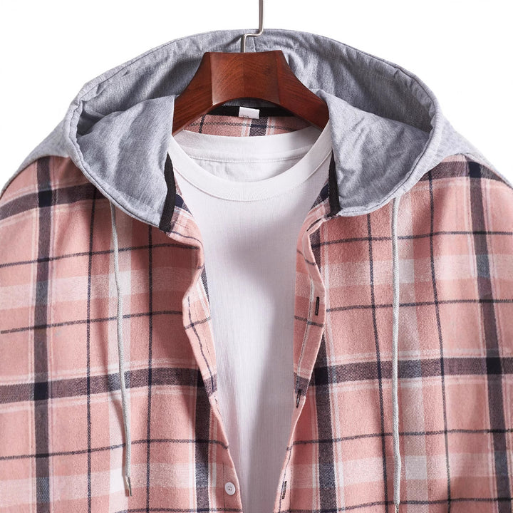 Herren Overshirt mit Kapuze im modernen Karo-Design Echoarchiv
