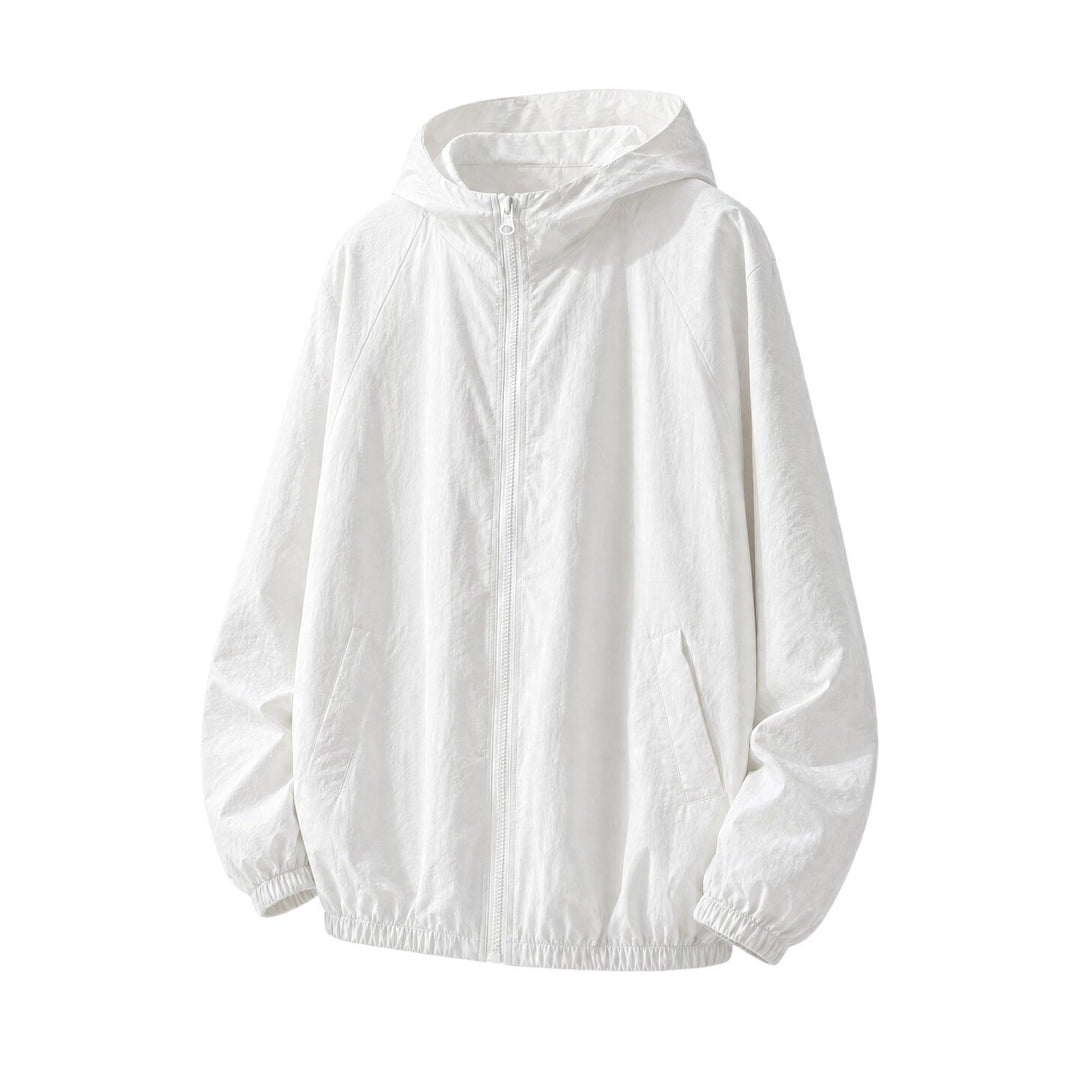 Herren Leichte Oversize-Windjacke mit Kapuze, elastischem Saum & Eingrifftaschen Echoarchiv