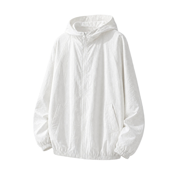 Herren Leichte Oversize-Windjacke mit Kapuze, elastischem Saum & Eingrifftaschen Echoarchiv