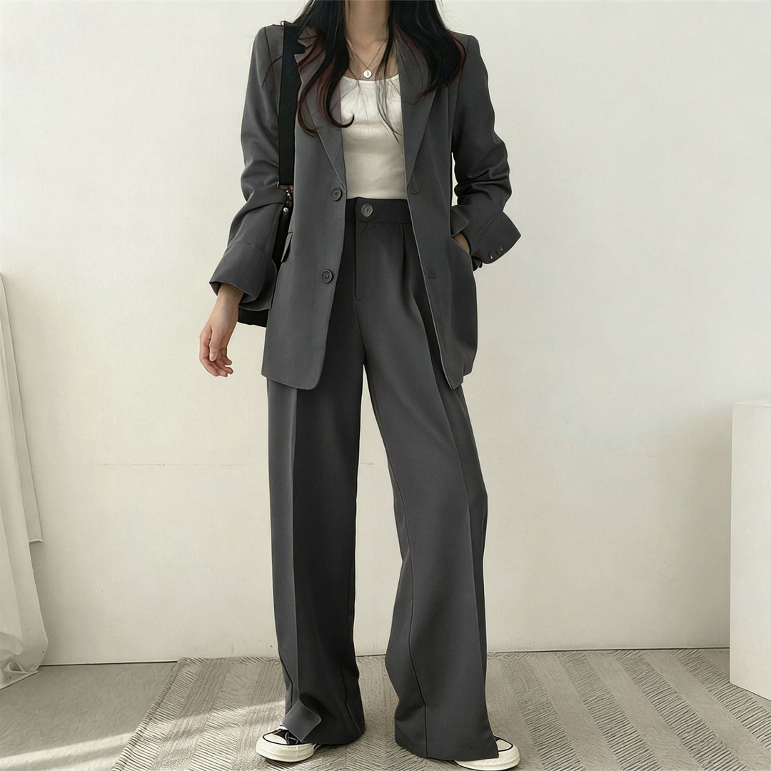 Damen elegantes Blazer-Set mit weitem Schnitt Echoarchiv