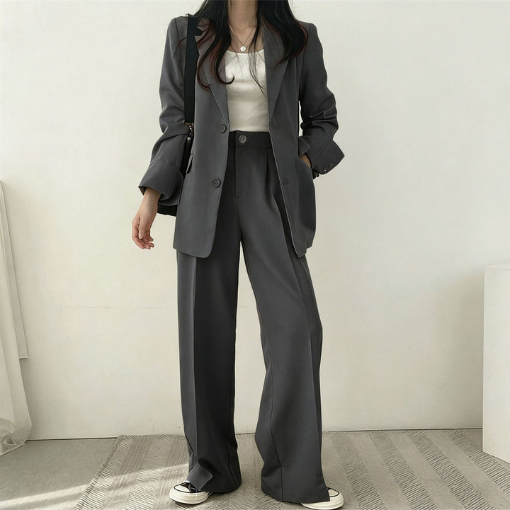 Damen elegantes Blazer-Set mit weitem Schnitt Echoarchiv