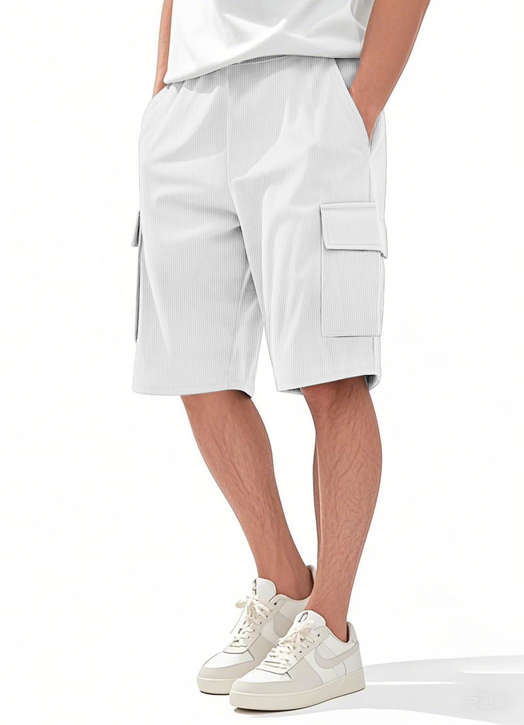 Herren Cargo-Shorts im modernen Streifen-Design mit praktischen Taschen Echoarchiv