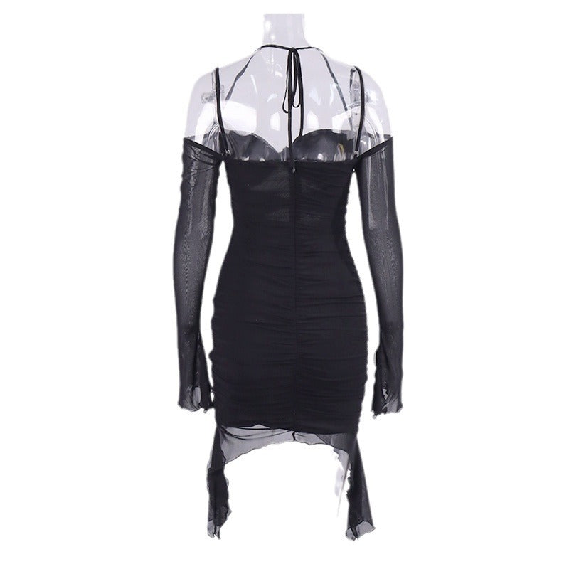 Damen Elegantes Wickelkleid mit raffinierten Cut-Outs und langen Ärmeln Echo Archiv