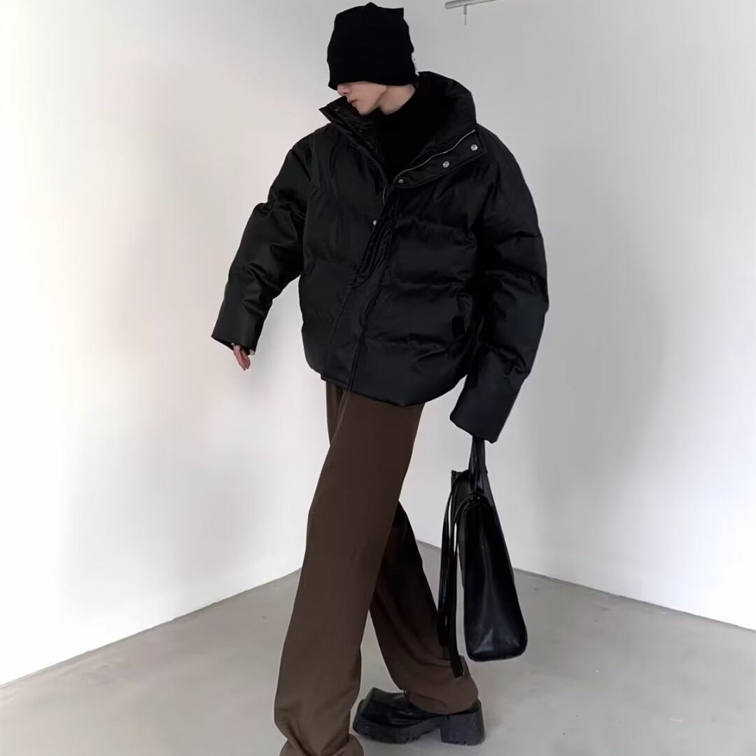 Unisex gefütterte Oversized-Jacke mit hohem Kragen Echoarchiv