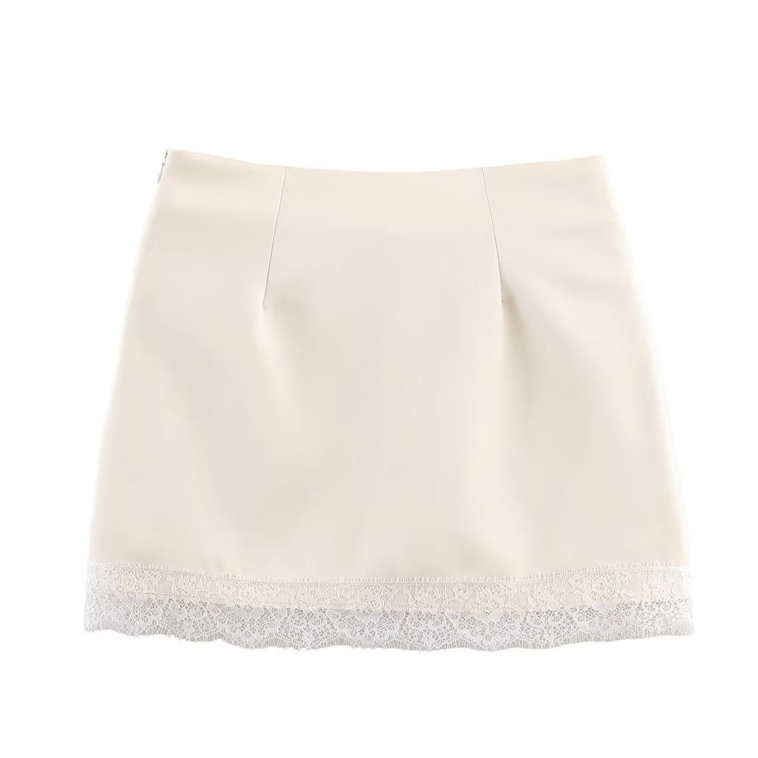 Damen eleganter Rock mit Spitzenbesatz – Rosévia