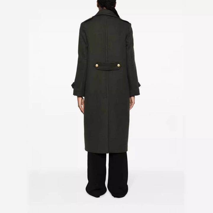 Damen Doppelreihiger Oversize-Wollmix-Mantel mit markantem Revers und verstellbaren Manschetten Echoarchiv