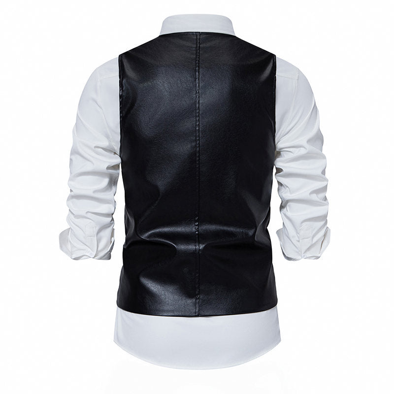 Herren elegante Kunstlederweste Echoarchiv