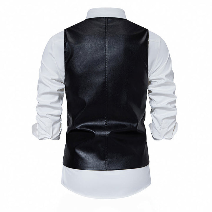 Herren elegante Kunstlederweste Echoarchiv