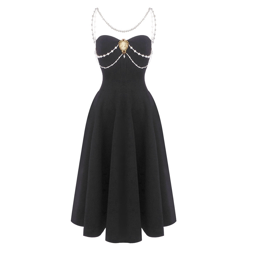 Damen Elegantes Vintage-Kleid mit Perlenverzierung Echo Archiv
