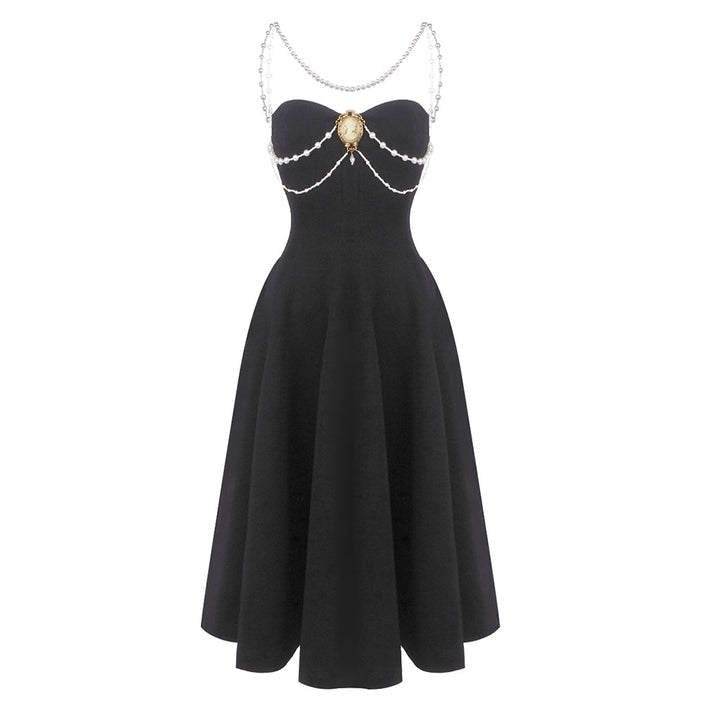 Damen Elegantes Vintage-Kleid mit Perlenverzierung Echo Archiv