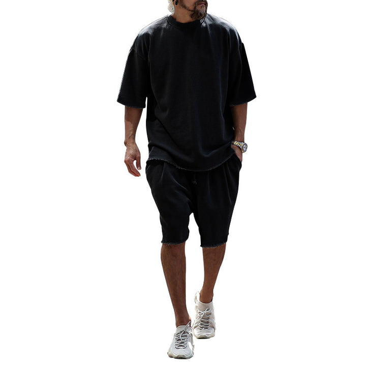 Herren lässiges Kurzarm-T-Shirt mit bequemen Sweatshorts Echoarchiv