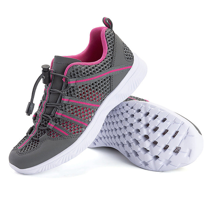 Damen nan atmungsaktiver Netzstoff-Sneaker mit Kordelzugverschluss, ultraleichter EVA-Flexsohle und gepolstertem Fersenkragen Echo Archiv