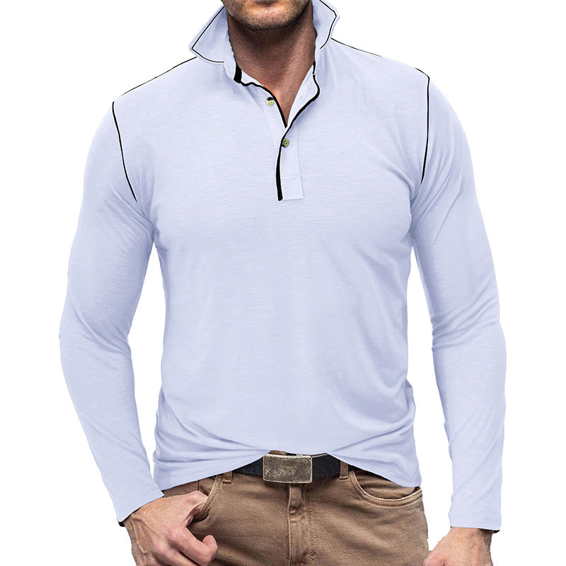 Herren Langarm-Polohemd mit eleganter Knopfleiste und hochwertigem Stoff Echoarchiv