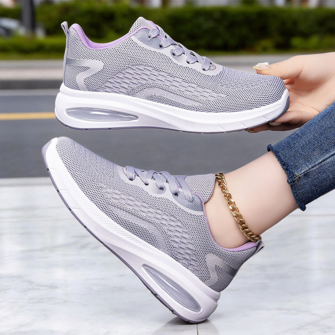 Damen nan leichte Strick-Fitness-Sneaker mit sichtbarem Luftdämpfer und reaktiver EVA-Plateau-Sohle Echo Archiv