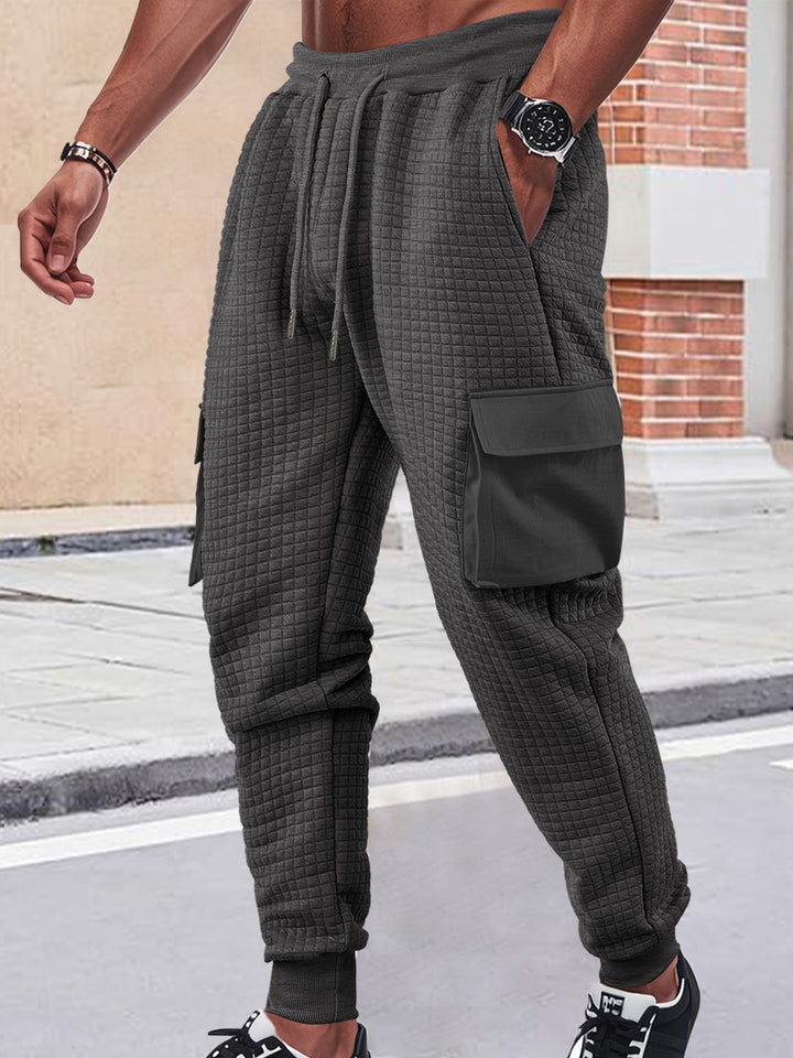 Herren Cargo-Jogginghose mit strukturierter Waffelstruktur und seitlichen Taschen Echoarchiv