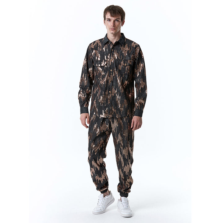Herren Designer-Jogginganzug mit glitzerndem Muster Echoarchiv
