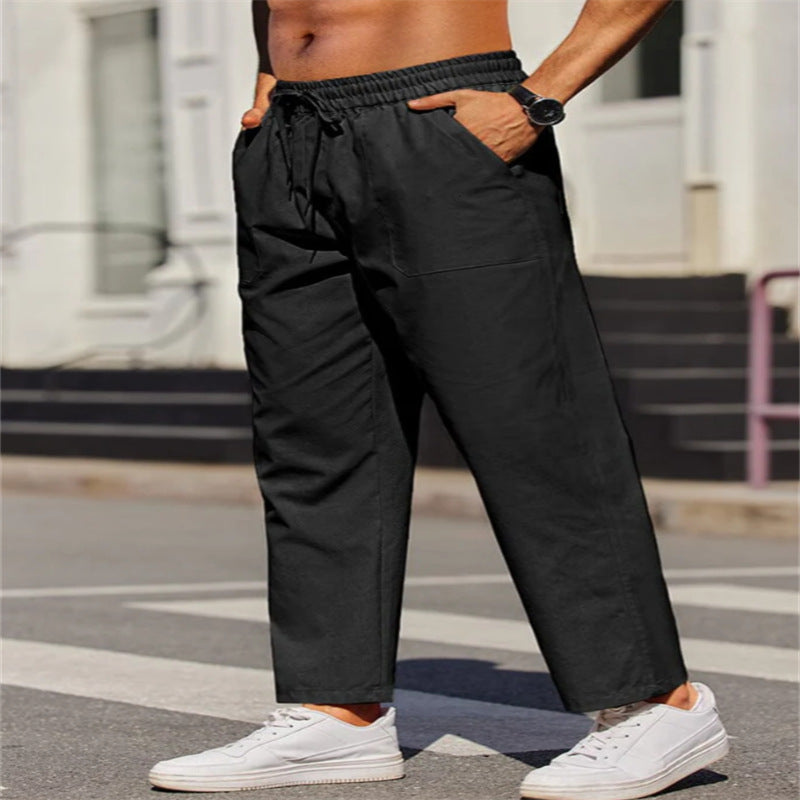 Herren Freizeithose aus leichtem, atmungsaktivem Material mit elastischem Bund und praktischen Taschen Echoarchiv