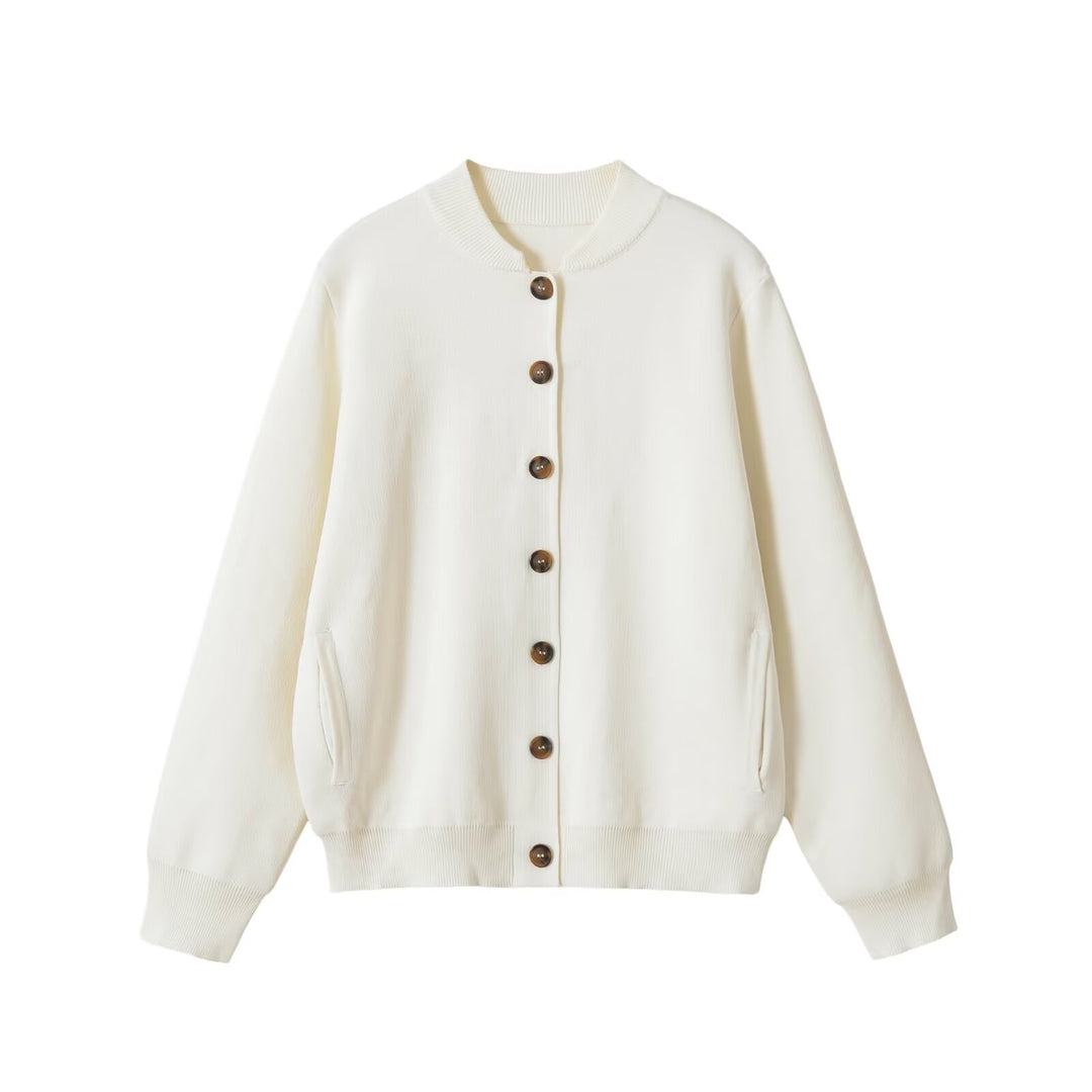 Damen Oversize Strickjacke mit Knopfleiste, Rippbündchen und Eingrifftaschen Echo Archiv