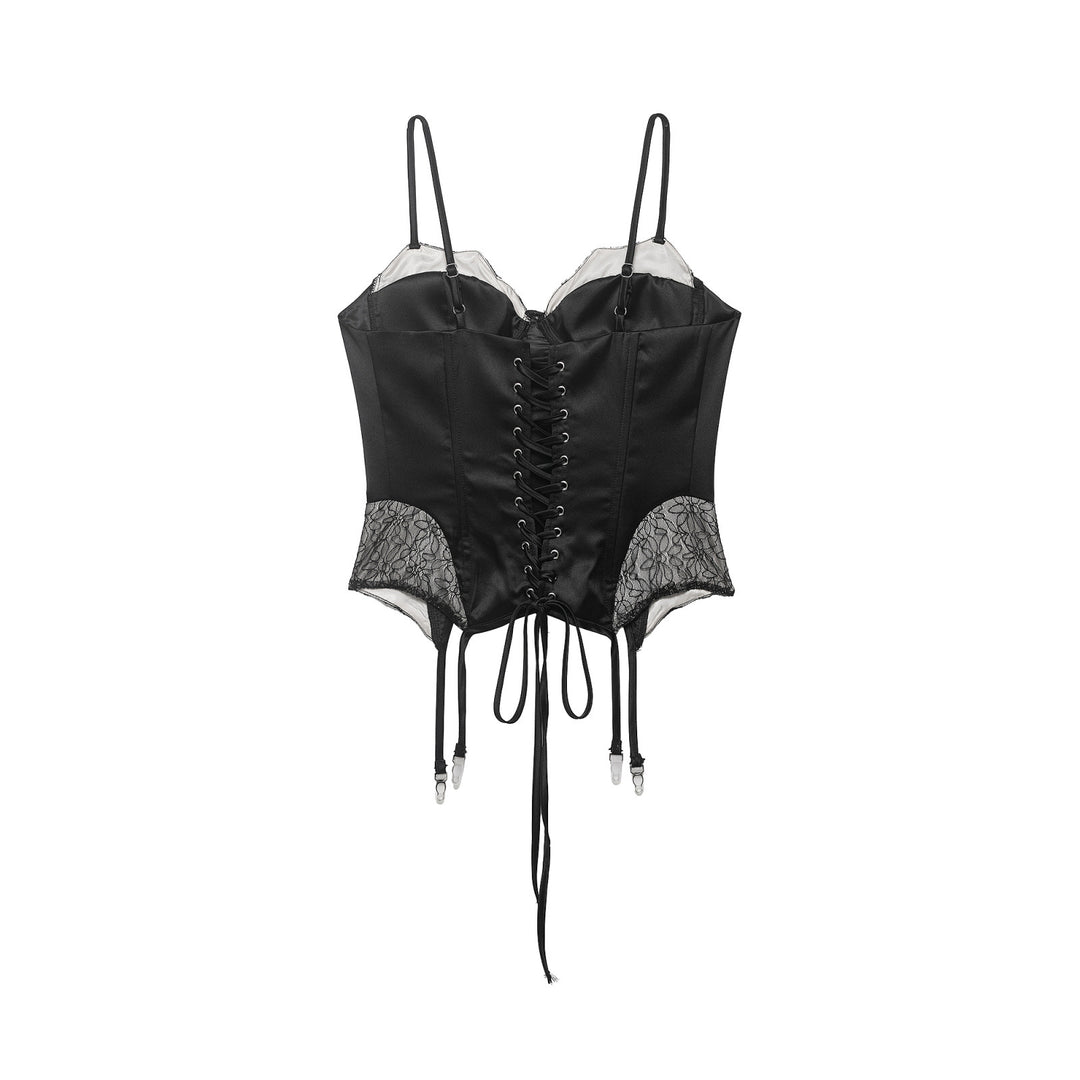 Damen Korsett Top mit zartem Spitzenbesatz und raffiniertem Schnitt Echo Archiv