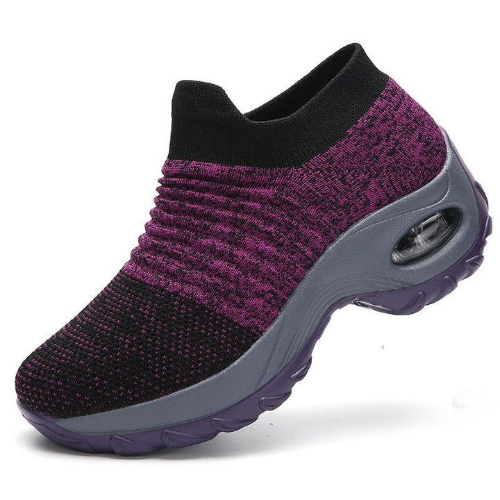 Damen gestrickter Sock-Sneaker mit sichtbarer Luftkammer und gedämpfter Plateausohle Echo Archiv