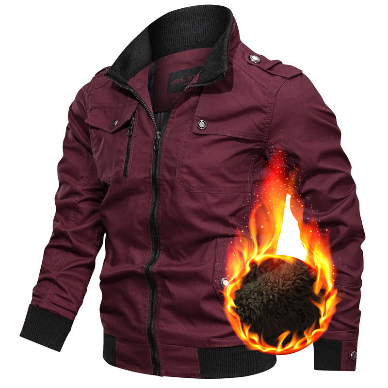 Herren nan multifunktionale Piloten-Bomberjacke mit herausnehmbarer Teddy-Innenweste, Schulterpatten und verdecktem Reißverschluss Echo Archiv