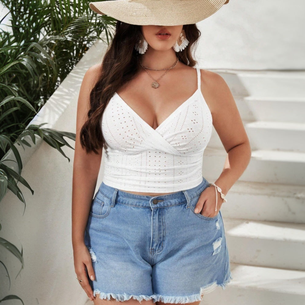 Damen Gesticktes Crop-Top Echo Archiv
