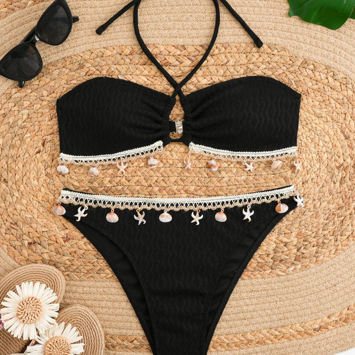Damen Bikini-Set mit elegantem Bund und detailreichen Muscheldekoren Echo Archiv