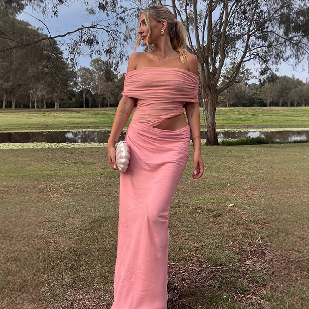 Damen Elegantes Wickelkleid mit Off-Shoulder Design und Drapierungseffekt Echo Archiv
