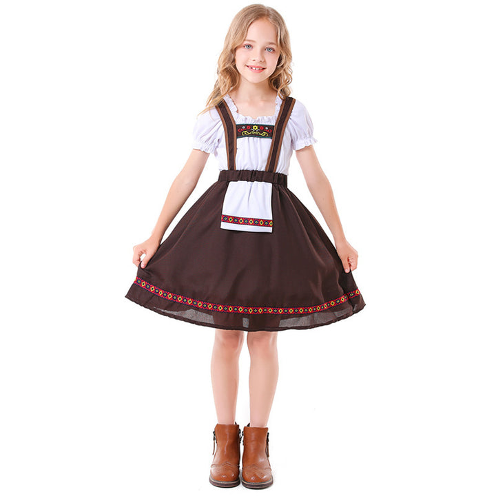 Damen nan traditionelles Mädchen-Dirndlkleid mit Schürze und dekorativen Stickereien Echo Archiv
