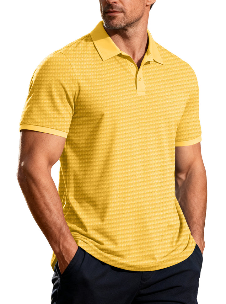 Herren nan strukturiertes Piqué-Kurzarm-Poloshirt mit Hemdkragen Echo Archiv