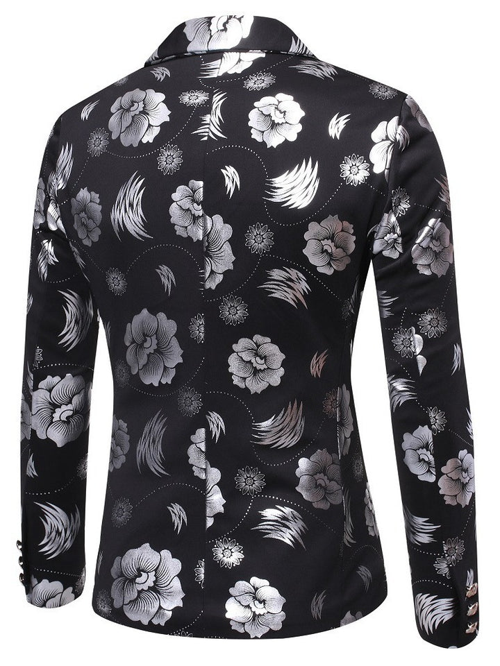 Herren eleganter Blazer mit luxuriösem Blumenmuster Echoarchiv