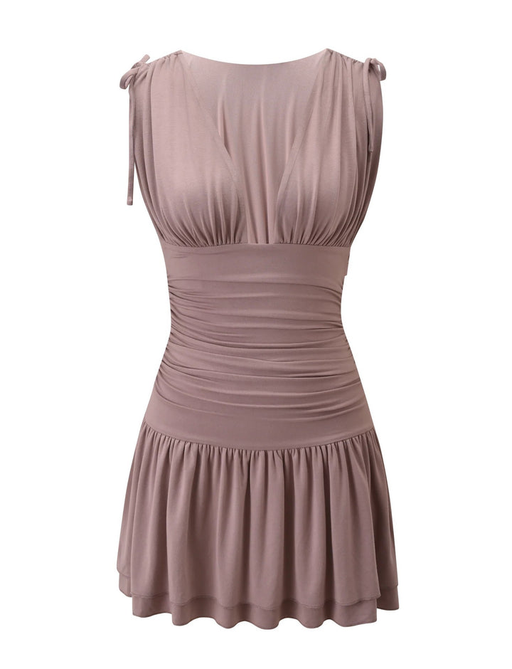 Damen Fließendes Sommerkleid mit trägerloser Raffungsoptik Echo Archiv