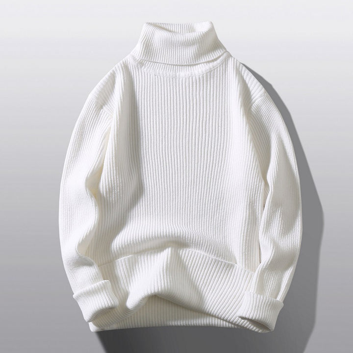 Herren bequemer Rollkragenpullover aus strukturiertem Strick Echoarchiv