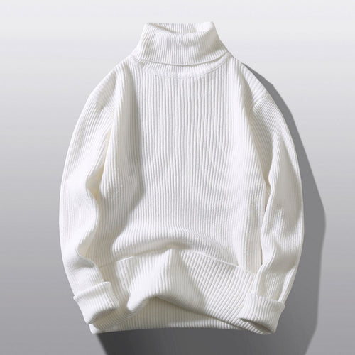 Herren bequemer Rollkragenpullover aus strukturiertem Strick Echoarchiv
