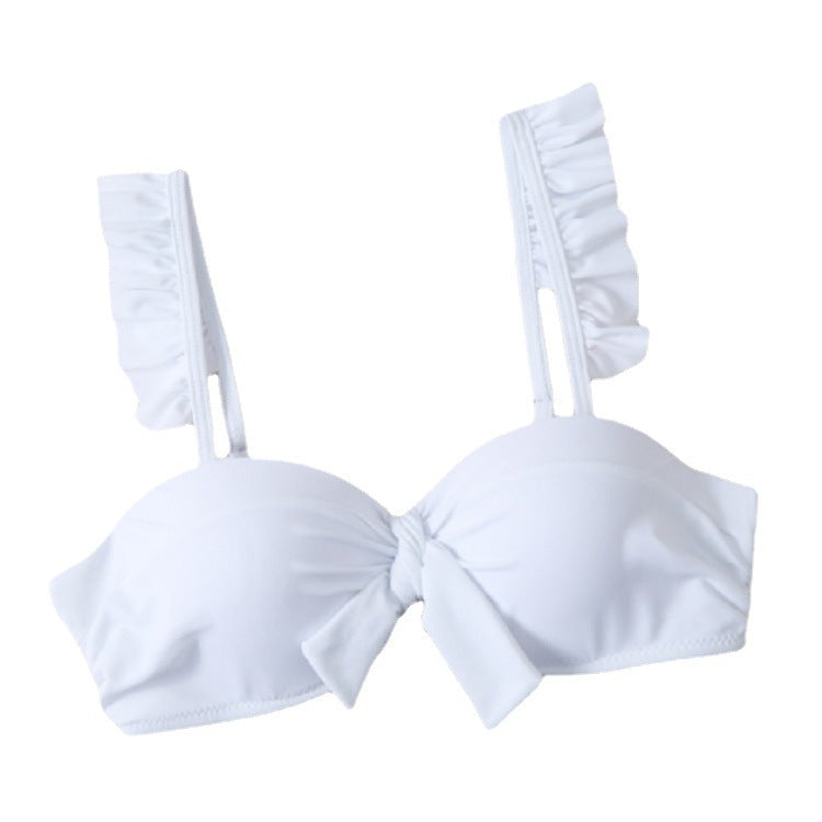 Damen Triangel-Bikinioberteil mit verspieltem Rüschendesign und knotenförmigem Ausschnitt Echo Archiv