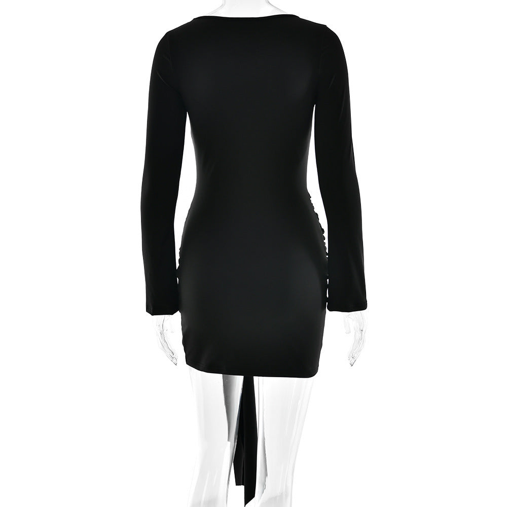 Damen Minikleid mit asymmetrischem Design und raffiniertem Taillengürtel Echo Archiv