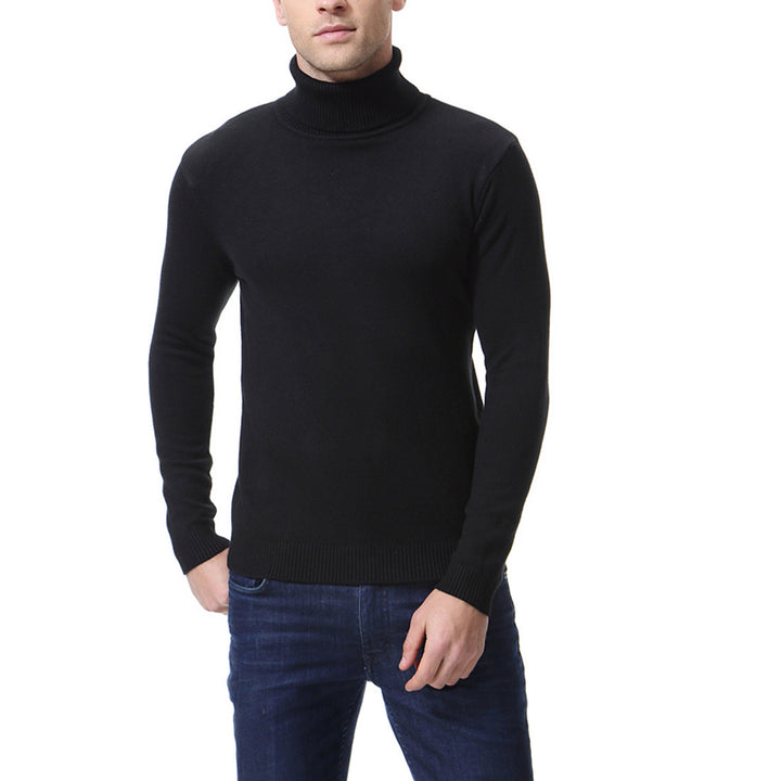 Herren nan schlanker Feinstrick-Rollkragenpullover aus Merino-Baumwollmix mit Rippenbündchen Echo Archiv