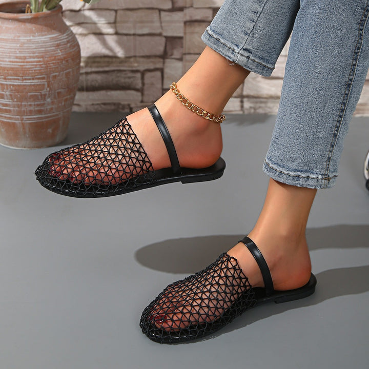 Damen  gewebte Netz-Mules mit Slip-On-Funktion, offener Ferse und flexiblem Leichtsohlen-Design Echo Archiv
