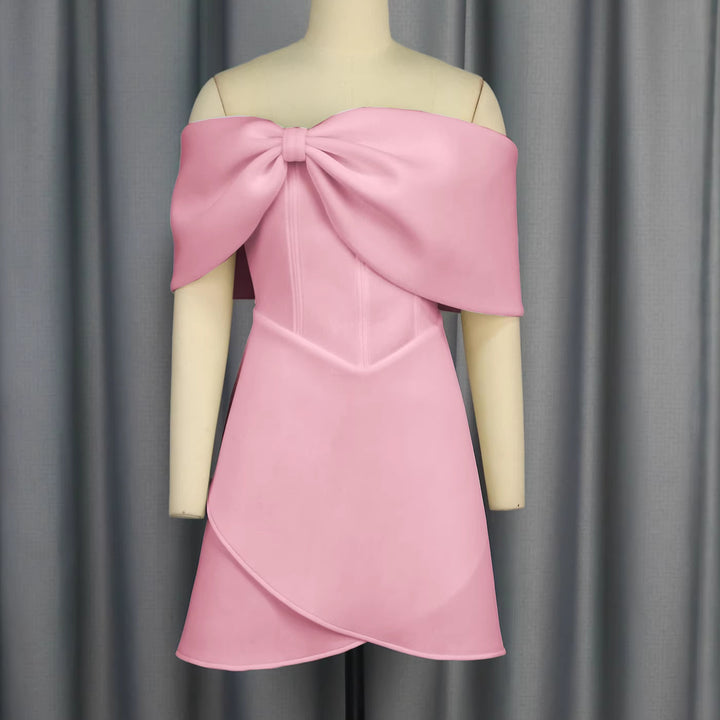 Damen Off-Shoulder Minikleid mit Schleifen-Detail Echo Archiv