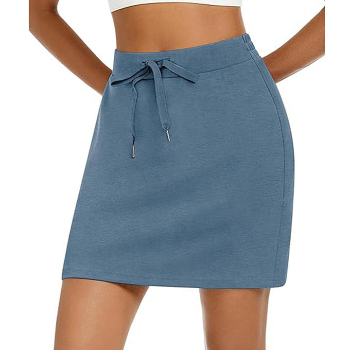 Damen Sportlicher Minirock mit Verstellbarem Kordelzug und Seitlichen Taschen Echoarchiv