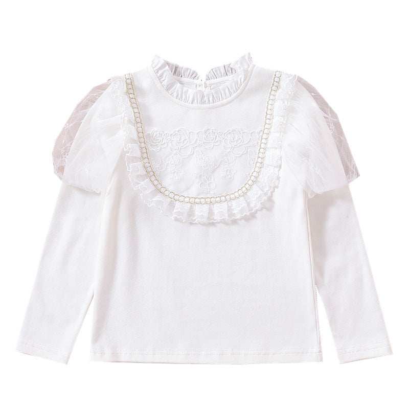 Mädchen T-Shirt mit eleganten Tüllärmeln und Rüschendetails Echo Archiv