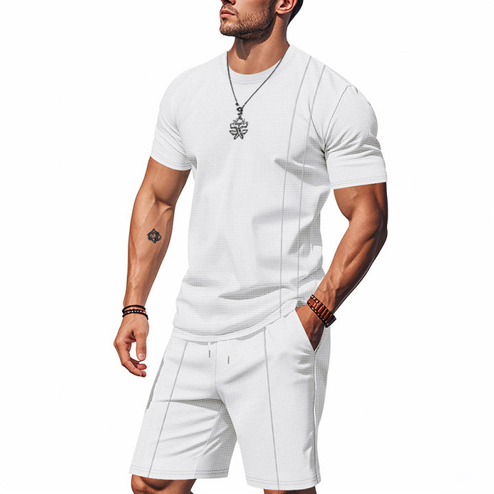 Herren lässiges Freizeit-Set mit kurzem Oberteil und Shorts Echoarchiv