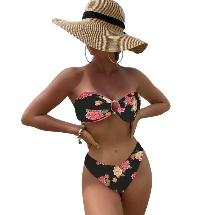 Damen Bandeau-Bikini mit floralem Design Echo Archiv