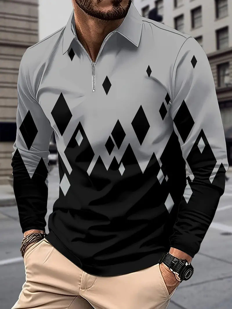 Herren stylisches Langarmshirt mit modernem Karomuster Echoarchiv