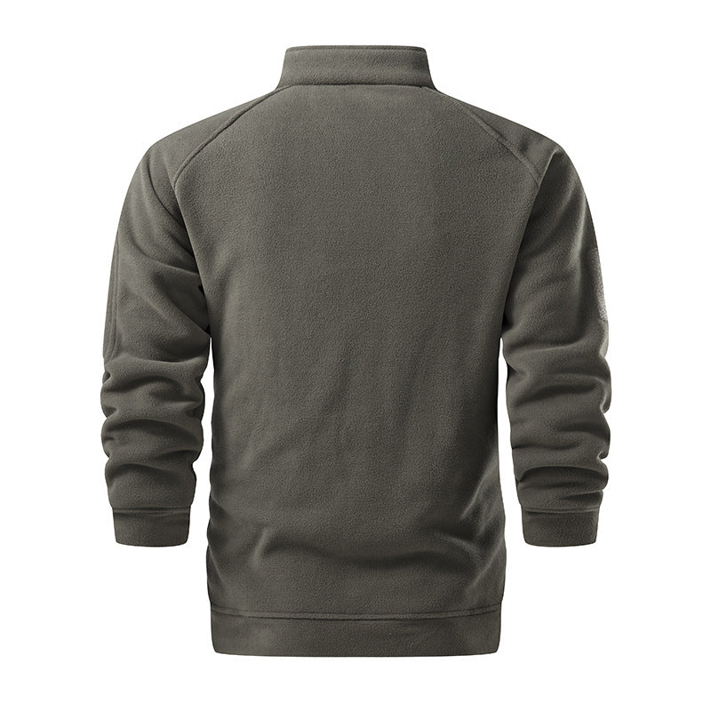 Herren Taktischer Microfleece-Troyer mit hohem Stehkragen, Ärmel‑Zipfach und Raglanärmeln Echo Archiv