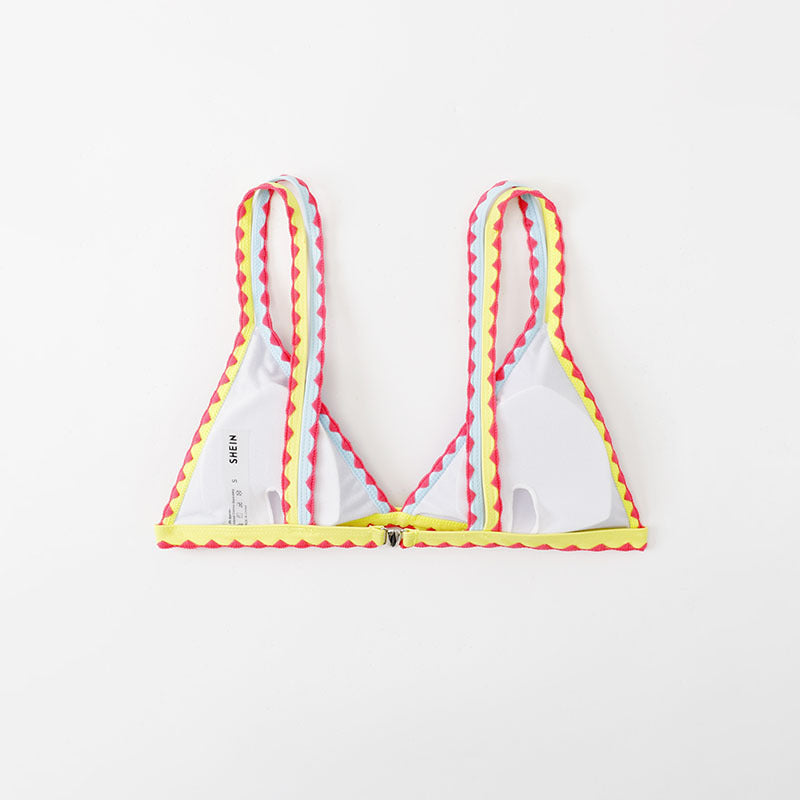 Damen Triangel-Bikini mit buntem Spitzenband Echo Archiv