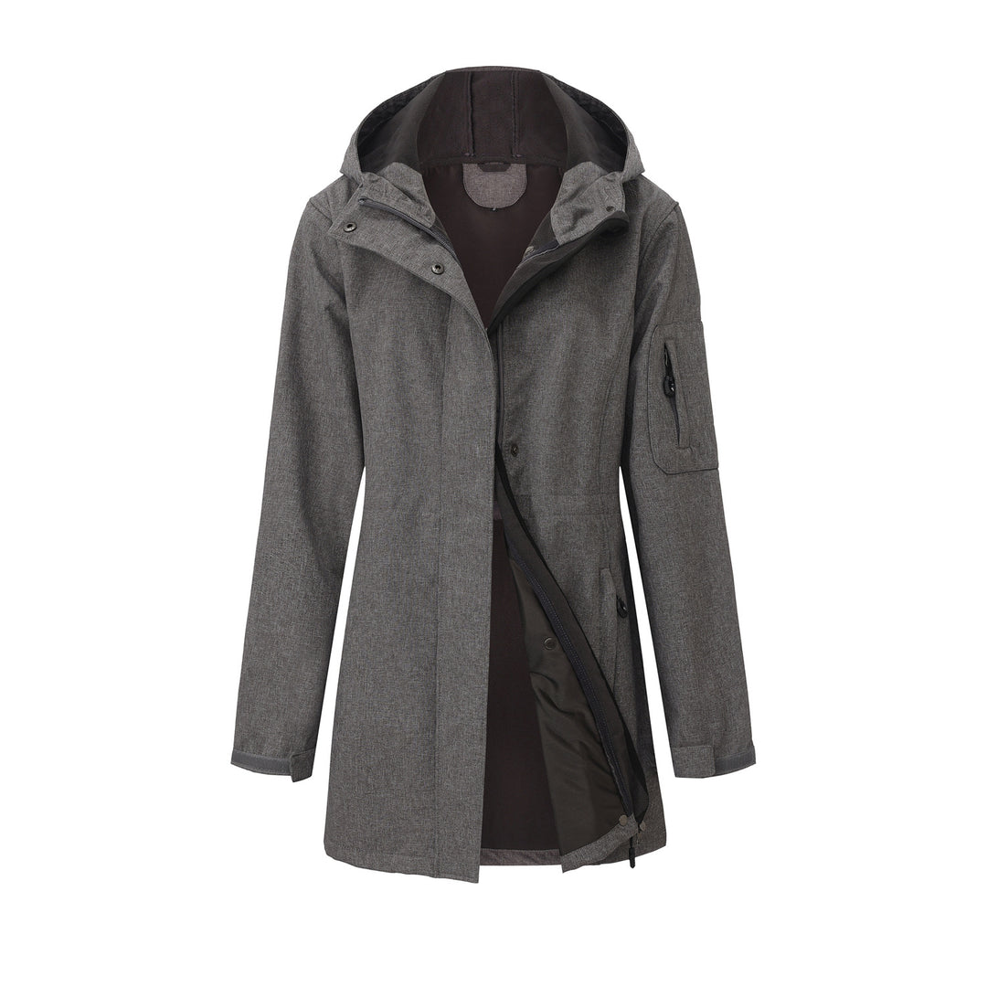 Damen nan funktionaler Softshell-Parka mit Teddyfleece-Futter, Kapuze und Taillenzug Echo Archiv